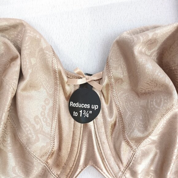 Bali Satin Tracings Underwire Minimizer Bra in Nude Beige - Picture 4 of 6